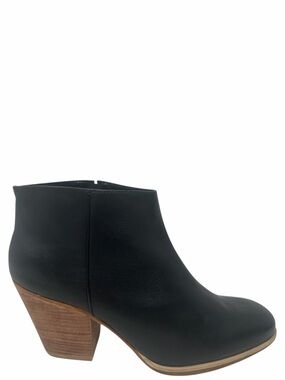 Rachel Comey Mars Black Leather Stacked Heel Ankle Boots 8 Modern Minimalist